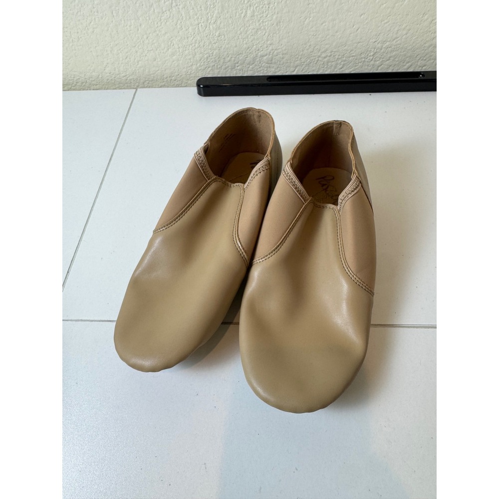 Stelle Jazz Shoes Kids Size 3 ML Tan Slip On Stretch Leather Dance Minimalist‎